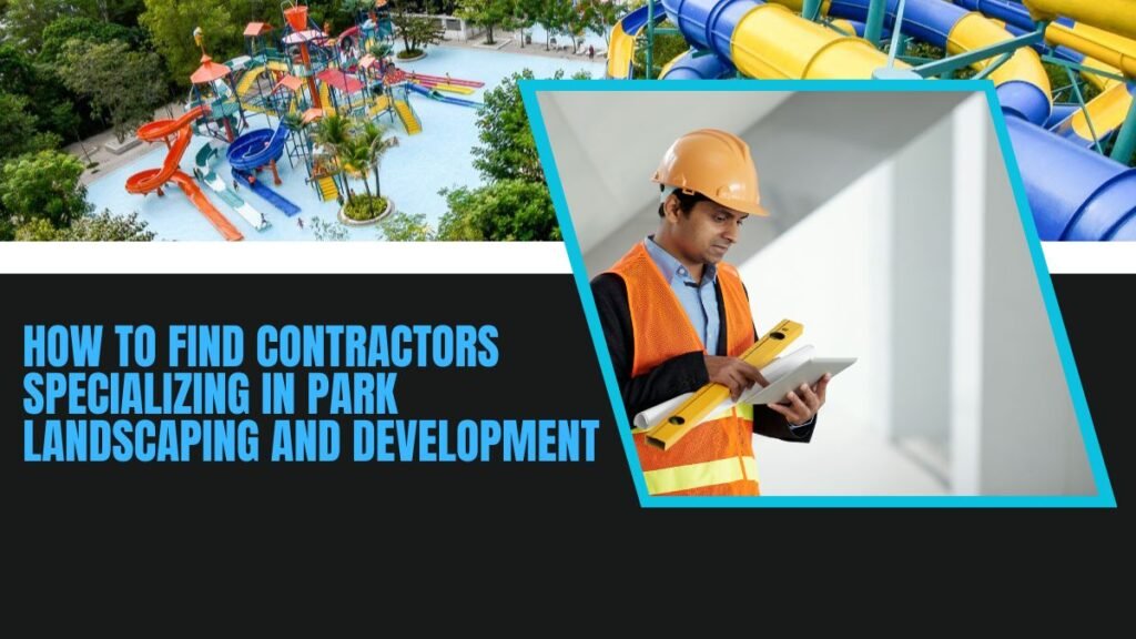 Large entertainment park landscape with pathways, greenery, water features, and visitor zones designed for high footfall