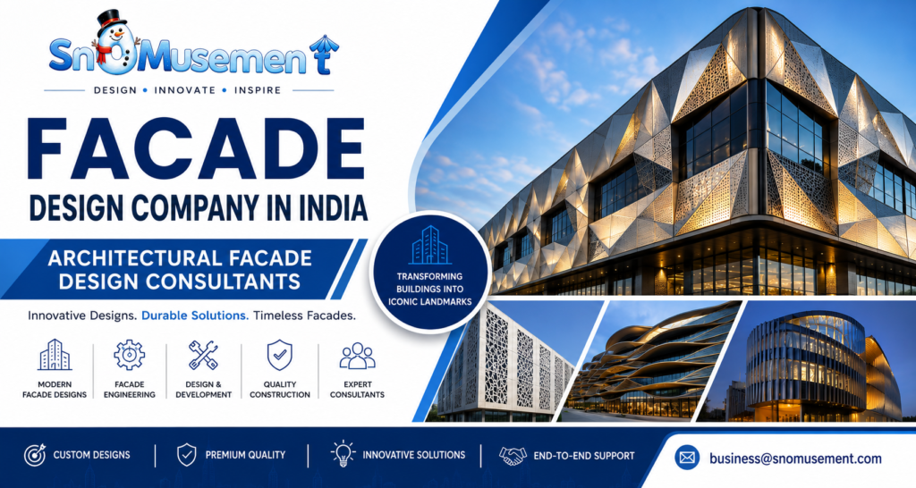 Snomusement is a leading Facade Design Company in India, providing architectural facade design for malls, resorts, tourist attractions and landmarks.
